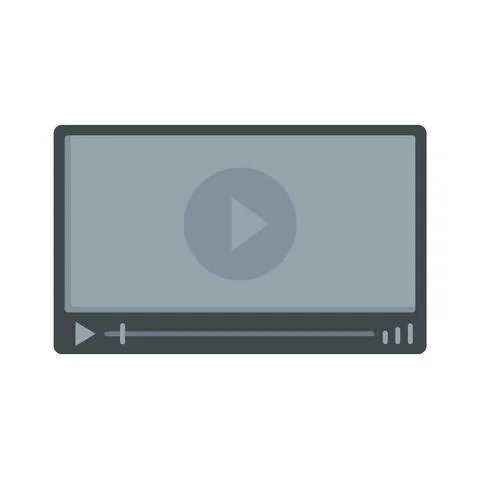 Video player icon flat isolated vector Illustrazione stock