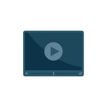 Video player icon flat isolated vector Stockillustratie
