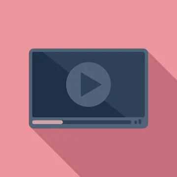 Video player icon flat vector. Ui screen play Stockillustratie
