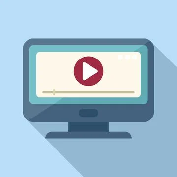 Video player icon flat vector. Camera press 库存插图