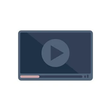 Video player icon flat vector. Ui screen play イラスト素材