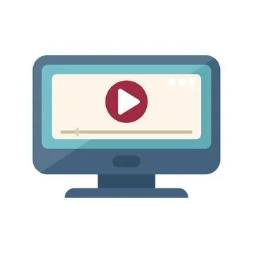 Video player icon flat vector. Camera press Stock Illustration