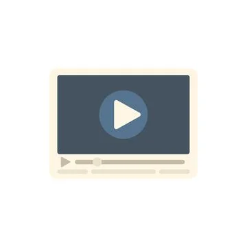 Video player icon flat vector. Web interface Illustrazione stock