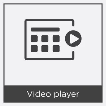 Video player icon isolated on white background Free Stock Illustration