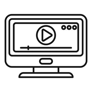 Video player icon outline vector. Camera press Stock Illustration