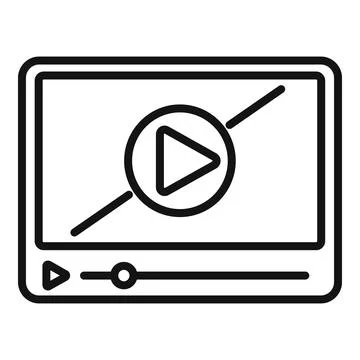 Video player icon outline vector. Web interface Stock Illustration