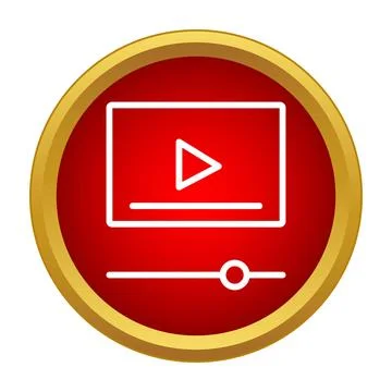 Video player icon with play button and timeline Stock Illustration