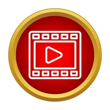 Video player icon showing play symbol within filmstrip Stock-Illustration