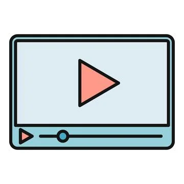 Video player icon streaming digital media content Stockillustratie