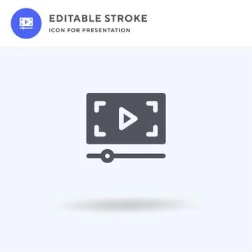 Video Player icon vector, filled flat sign, solid pictogram isolated on white Stockillustratie