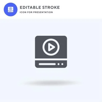 Video Player icon vector, filled flat sign, solid pictogram isolated on white Stockillustratie