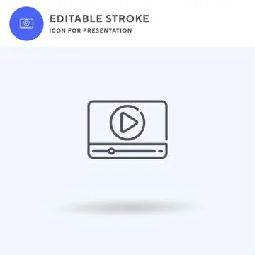 Video Player icon vector, filled flat sign, solid pictogram isolated on white Stockillustratie