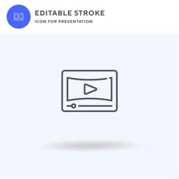 Video Player icon vector, filled flat sign, solid pictogram isolated on white Stock Illustration