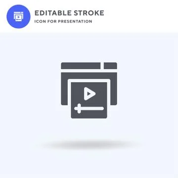 Video Player icon vector, filled flat sign, solid pictogram isolated on white Stockillustratie