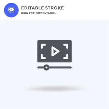 Video Player icon vector, filled flat sign, solid pictogram isolated on white Stockillustratie