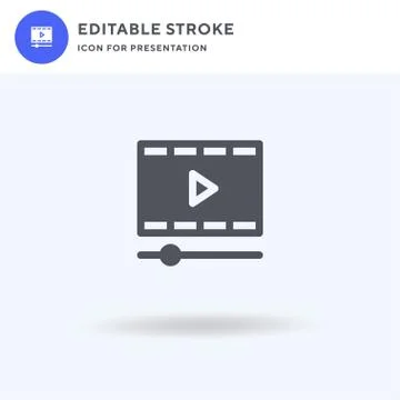 Video Player icon vector, filled flat sign, solid pictogram isolated on white 库存插图