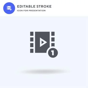 Video Player icon vector, filled flat sign, solid pictogram isolated on white Illustrazione stock