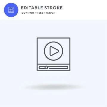 Video Player icon vector, filled flat sign, solid pictogram isolated on white Stockillustratie