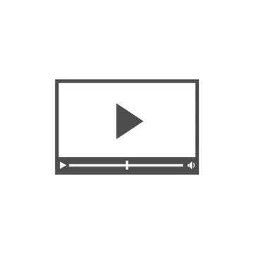 Video player icon. Vector illustration, flat design. Stock Illustration