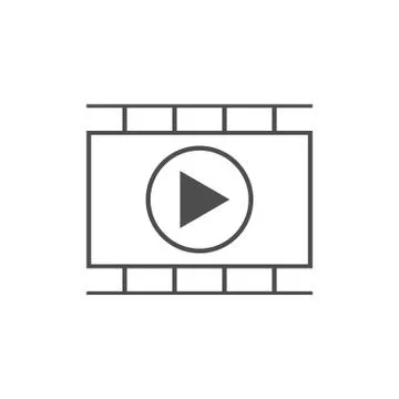 Video player icon. Vector illustration, flat design. Stock Illustration