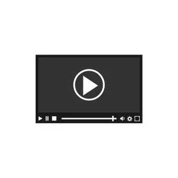 Video player icon. Vector illustration, flat design. 스톡 일러스트