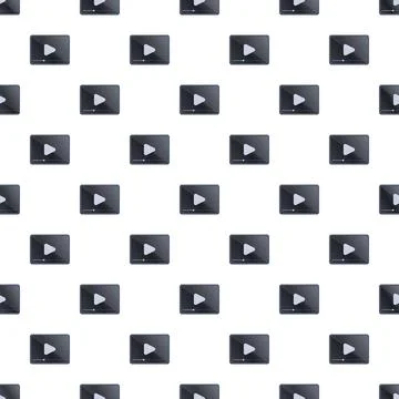 Video player icons creating seamless multimedia pattern background Illustrazione stock