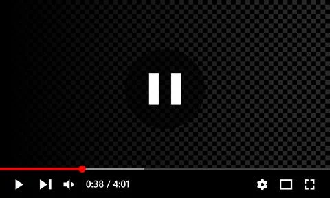 Video player interface design mockup template. Full frame multimedia player 스톡 일러스트