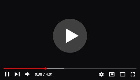 Video player interface design template. Full frame video player elements mockup Stock Illustration
