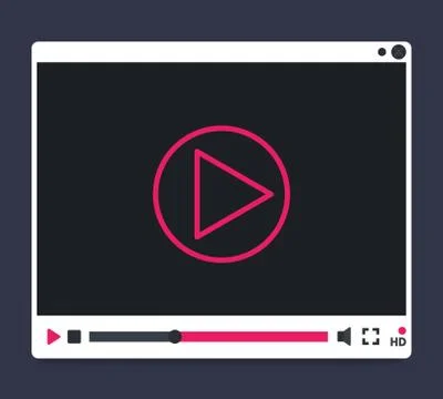 Video player interface design, vector illustration Illustrazione stock