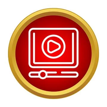 Video player interface displaying media content button Illustrazione stock