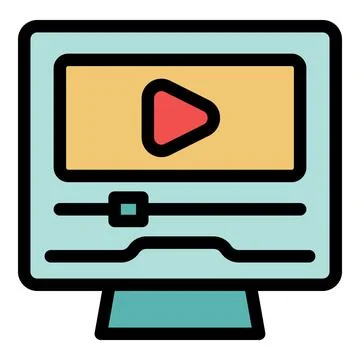 Video player interface displaying playing video with controls Stock Illustration