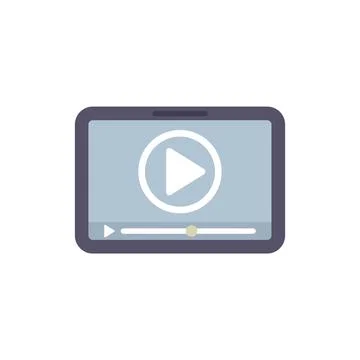 Video player interface displaying on a tablet screen Stock Illustration