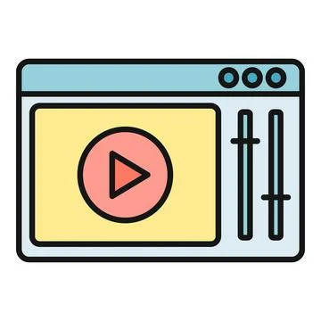 Video player interface with editing controls Stock Illustration