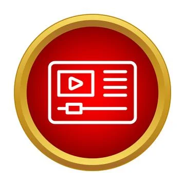Video player interface element with play button icon Illustrazione stock