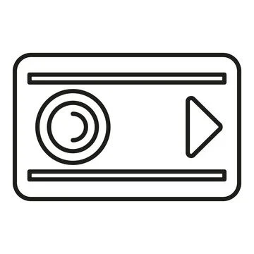 Video player interface featuring play button line art Illustrazione stock