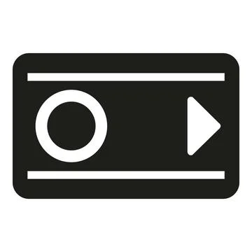 Video player interface featuring recording and play buttons Illustrazione stock