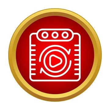 Video player interface featuring reload play button icon Illustrazione stock