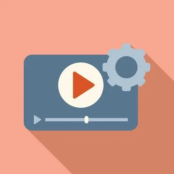 Video player interface icon on pastel background Illustrazione stock