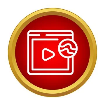 Video player interface icon with settings 스톡 일러스트