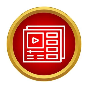 Video player interface icon showing streaming online content Stock Illustration