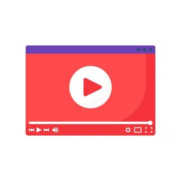 Video player interface play button window interface flat icon 스톡 일러스트