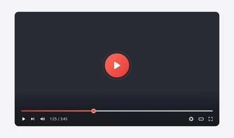 Video player interface with play button and timeline bar Stock Illustration