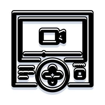 Video player interface with recording camera icon 스톡 일러스트