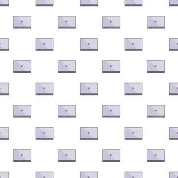 Video player interface seamless pattern background for multimedia content Stock Illustration