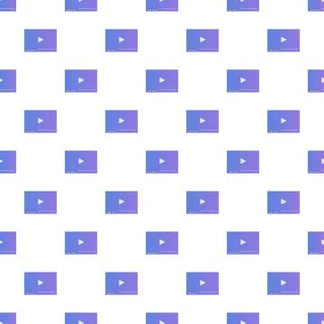 Video player interface seamless pattern for streaming media background Stock Illustration