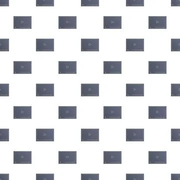 Video player interface seamless pattern background for multimedia Stockillustratie