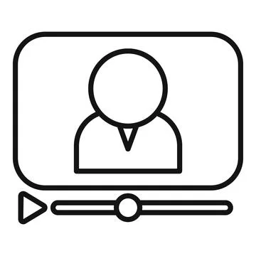 Video player interface showing businessman giving online presentation Stock Illustration