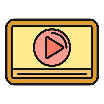 Video player interface showing media play button 스톡 일러스트
