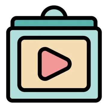 Video player interface showing play button for multimedia content Illustrazione stock