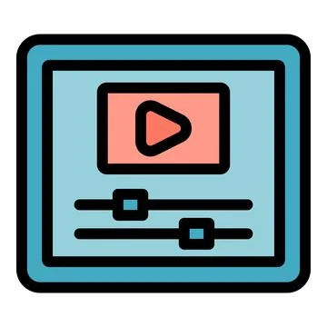 Video player interface showing play button and volume control Illustrazione stock